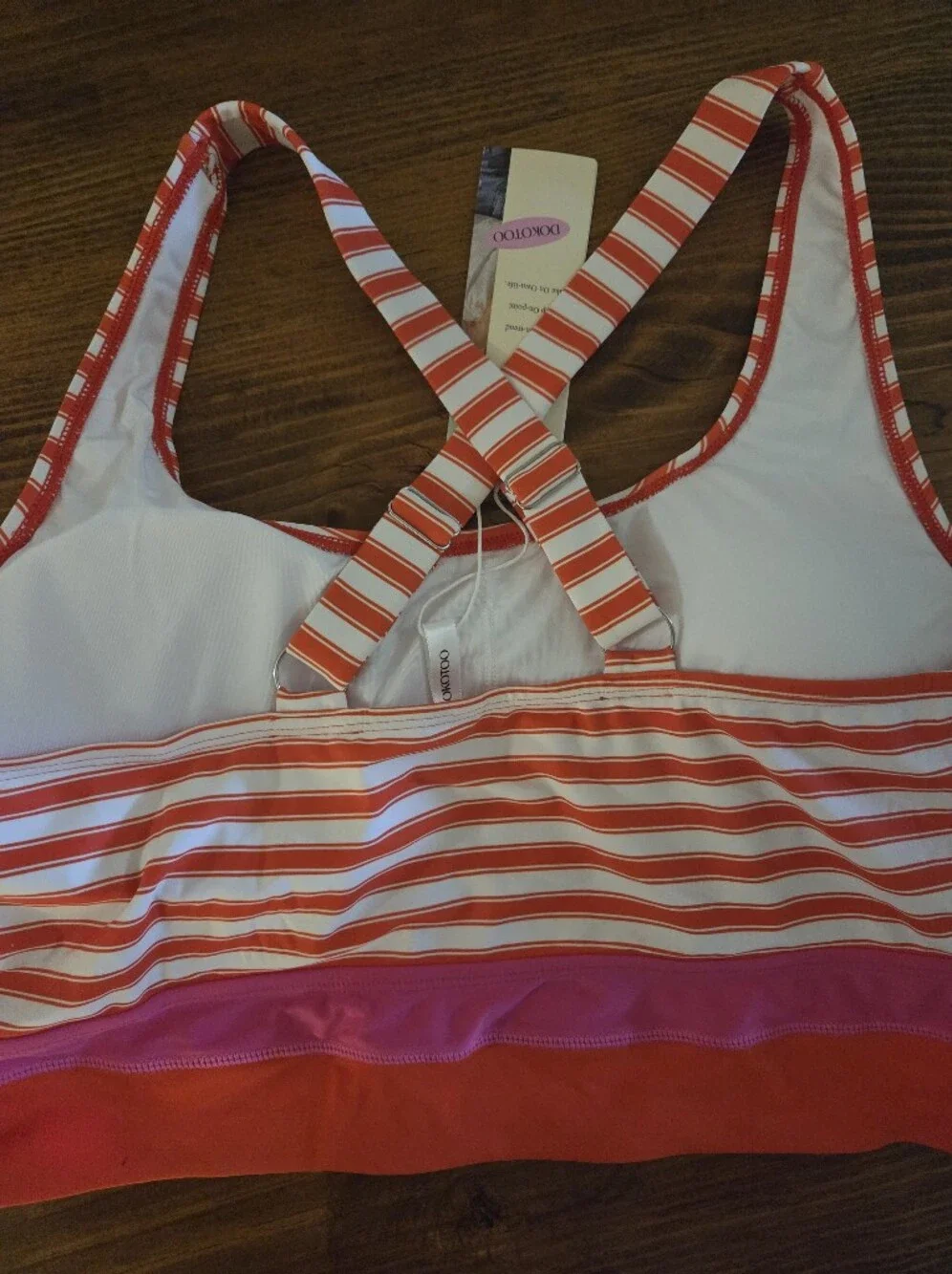 Orange And Pink Striped Bikini